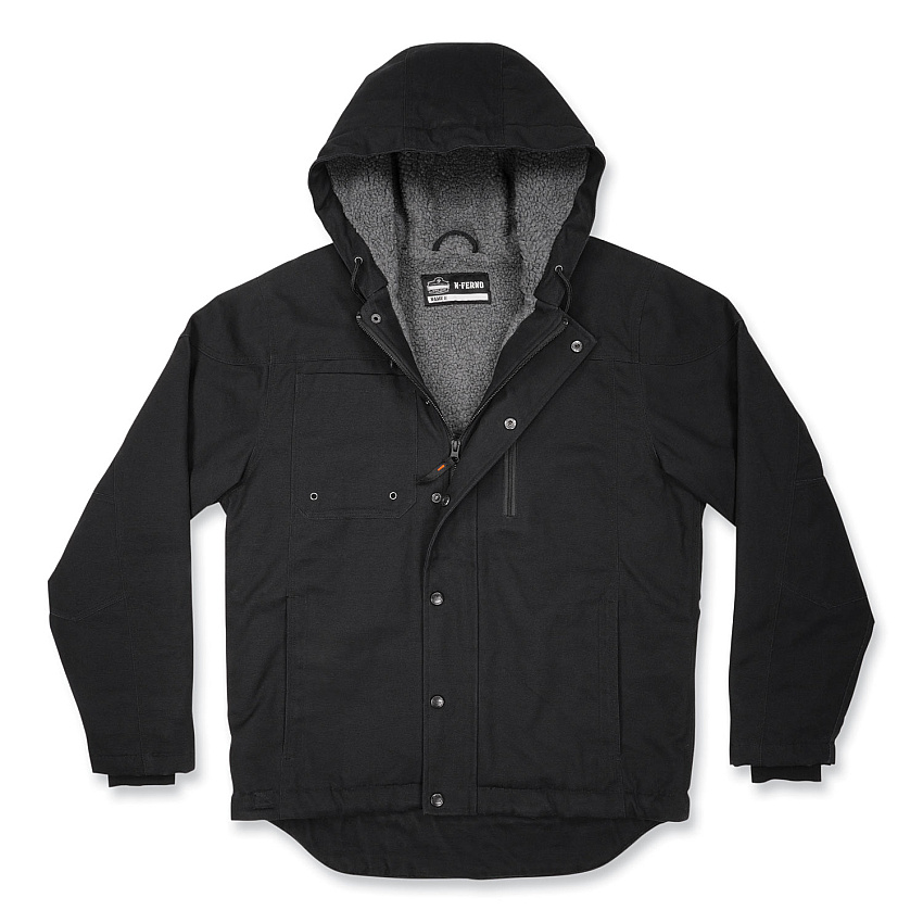 ergodyne N-Ferno 6468 Duck Canvas Work Jacket, Large, Black (41234)