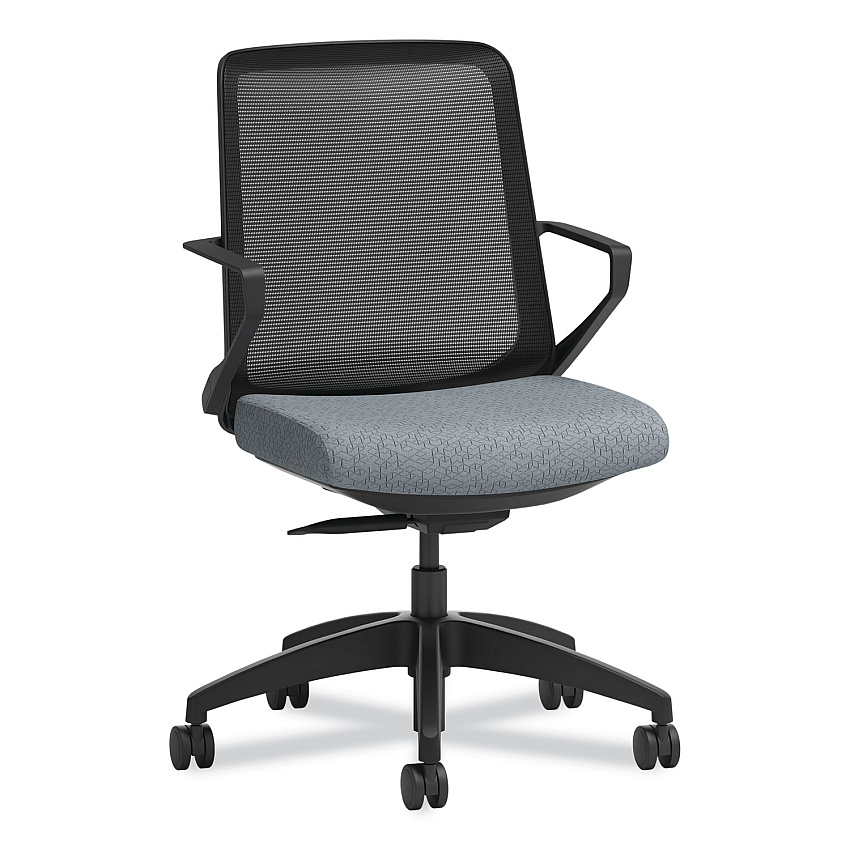 HON Cliq Office Chair, Supports Up to 300 lb, 17" to 22" Seat Height, Basalt Seat, Black Back, Black Base (CLQIMAPX25T)