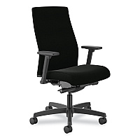 HON Ignition 2.0 Upholstered Mid-Back Task Chair, Supports Up to 300 lb, 17" to 21.5" Seat Height, Black Fabric Seat/Back (I2U2AHUR10TK)