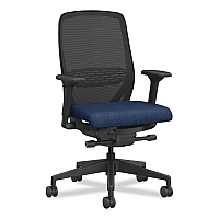 HON Nucleus Series Recharge Task Chair, Up to 300lb, 16.63" to 21.13" Seat Ht, Navy Seat, Black Back/Base (NR12SAMP13BT)