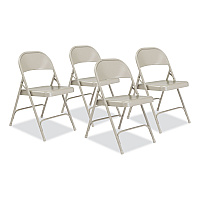 NPS 50 Series All-Steel Folding Chair, Supports Up to 500 lb, 16.75" Seat Height, Gray Seat, Gray Back, Gray Base, 4/Carton (52)