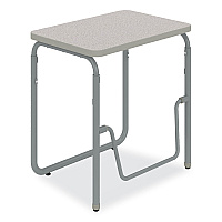 Safco AlphaBetter 2.0 Height-Adjustable Student Desk with Pendulum Bar, 27.75 x 19.75 x 29 to 43, Dry Erase (1223DE)