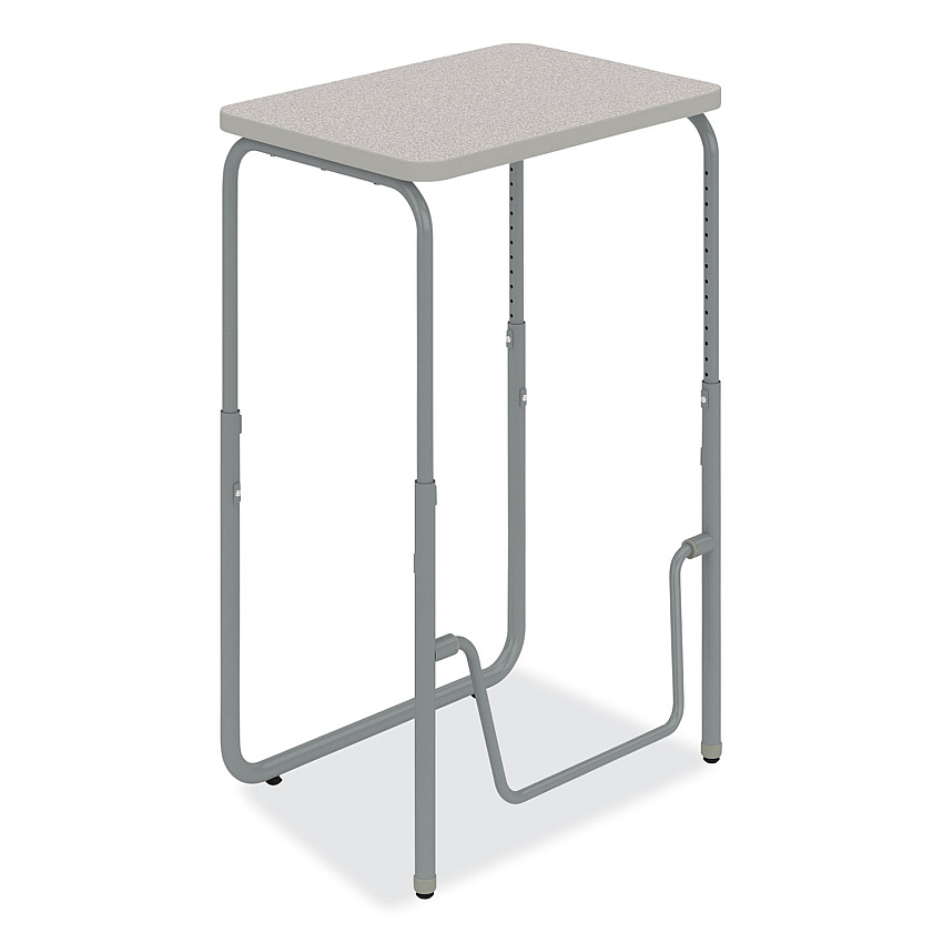 Safco AlphaBetter 2.0 Height-Adjustable Student Desk with Pendulum Bar, 27.75" x 19.75" x 29" to 43", Pebble Gray (1223GR)