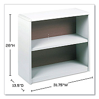 Safco ValueMate Economy Bookcase, Two-Shelf, 31.75w x 13.5d x 28h, Gray (7170GR)