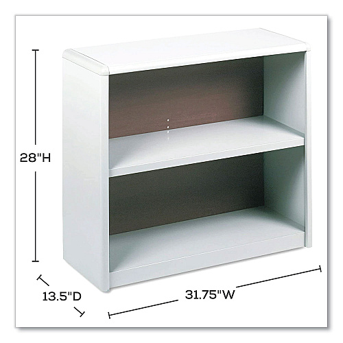Safco ValueMate Economy Bookcase, Two-Shelf, 31.75w x 13.5d x 28h, Gray (7170GR)