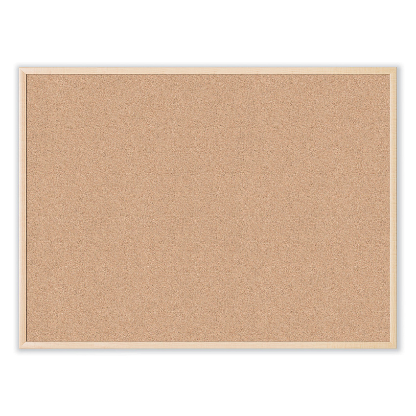 U Brands Cork Bulletin Board, 47 x 35, Tan Surface, Birch Wood Frame (003U0001)