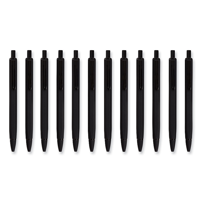 U Brands Cambria Soft Touch Mechanical Pencil, 0.7 mm, HB (#2), Black Lead, Black Barrel, 12/Pack (5008U0124)