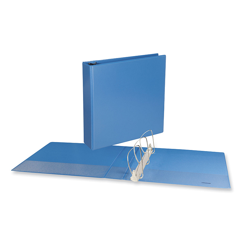 Universal Slant D-Ring View Binder, 3 Rings, 2" Capacity, 11 x 8.5, Light Blue (UNV20733)