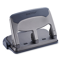 Bostitch 40-Sheet EZ Squeeze Antimicrobial Protected Heavy-Duty Three-Hole Punch, 9/32" Holes, Gray (HP40AM)
