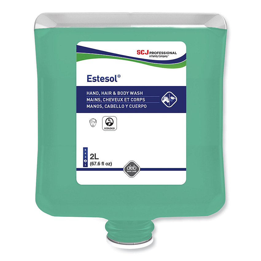 SC Johnson Professional Estesol Hand, Hair and Body Cleaner Manual Cartridge, Rainforest Scent, 2 L, 4/Carton (HAB2LT)