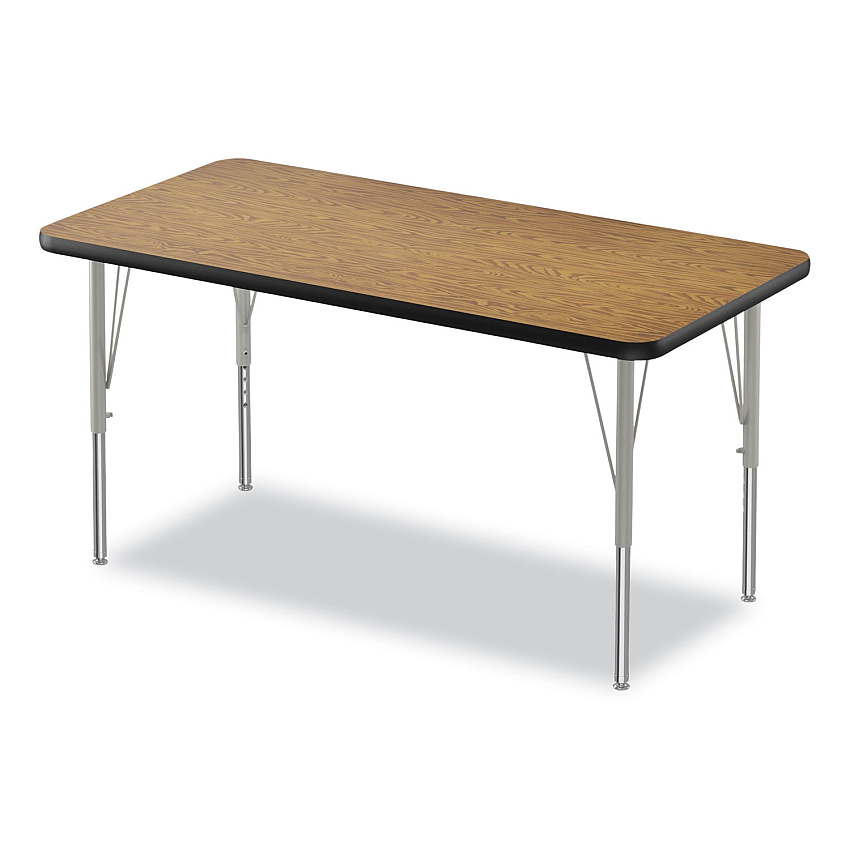 Correll Height-Adjustable Activity Tables, Rectangular, 48w x 24d x 10h, Medium Oak, 4/Pallet (2448TF06954P)