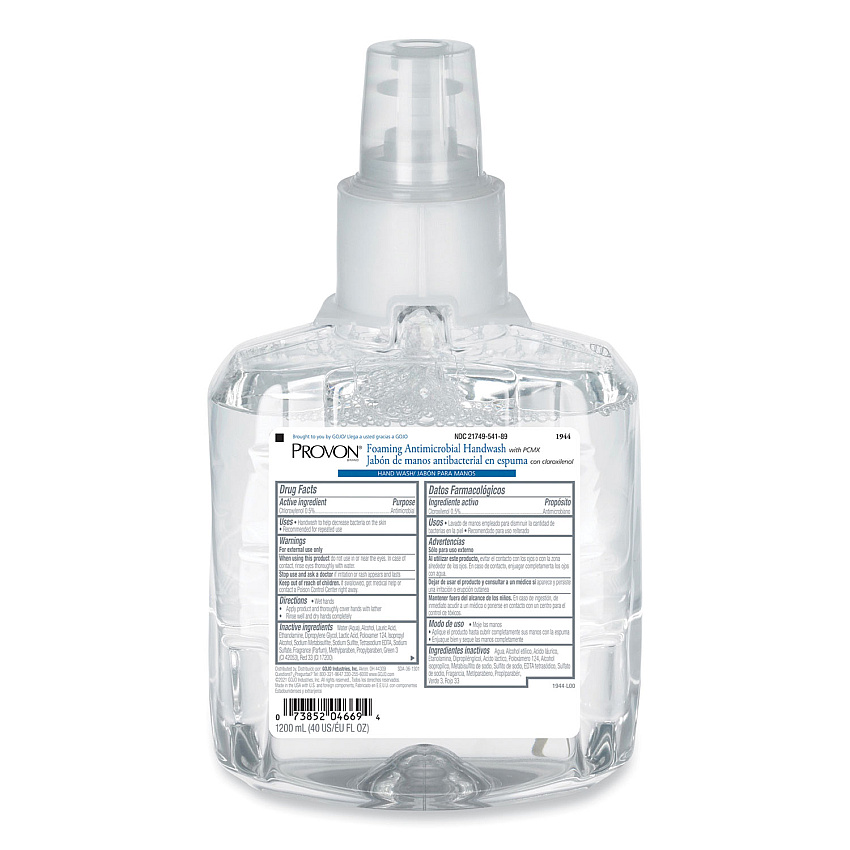 PROVON Foaming Antimicrobial Handwash with PCMX Refill, For LTX-12, Floral Scent, 1,200 mL, 2/Carton (194402)