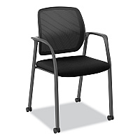 HON Nucleus Series Recharge Guest Chair, Supports Up to 300 lb, 17.62" Seat Height, Black Seat/Back, Black Base (NR6FMC10P71)