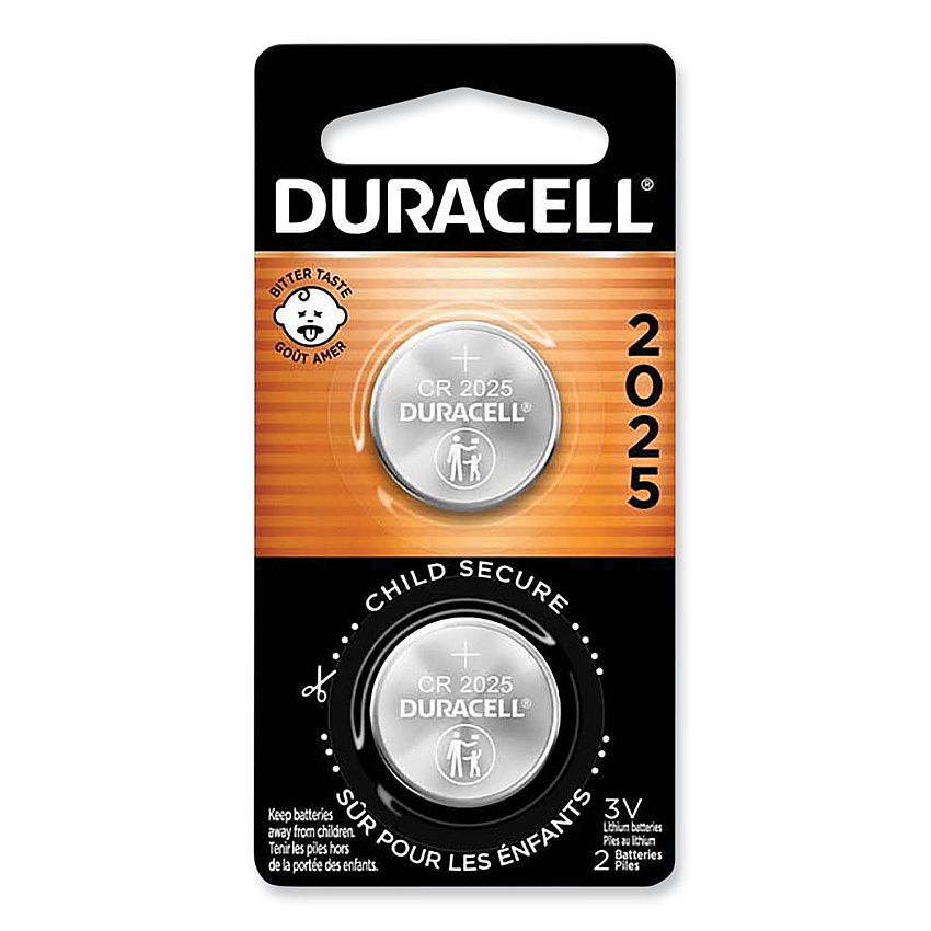 Duracell Lithium Coin Batteries, 2025, 2/Pack (DL2025B2PK)