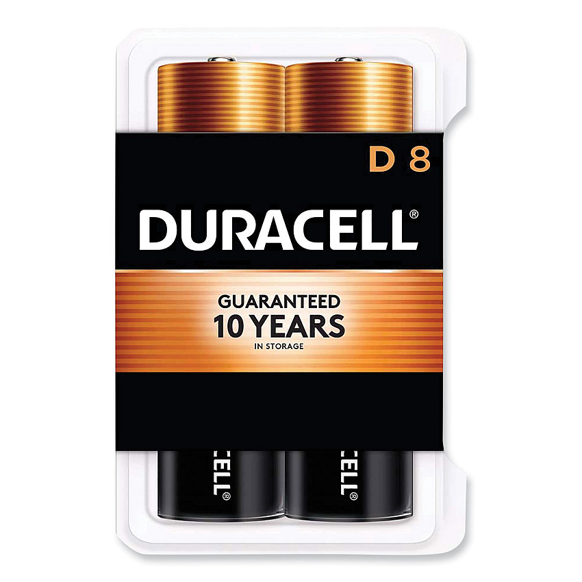 Duracell CopperTop Alkaline D Batteries, 8/Pack (MN13RT8Z)
