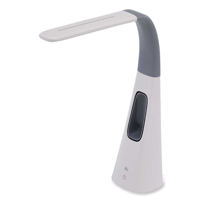 Bostitch LED Desk Lamp with Bladeless Fan, 15.75" High, Gray/White (VLED1603GR)