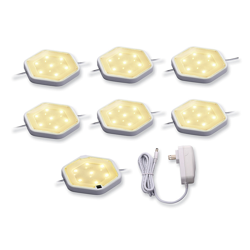 Black & Decker LED Under Cabinet Puck Light Kit, 2.68w x 0.3h, White (LEDUCPUCK7WK)