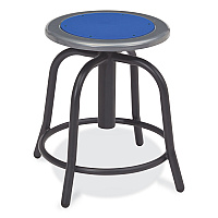 NPS 6800 Series Height Adjustable Metal Seat Stool, Supports Up to 300 lb, 18" to 24" Seat Height, Persian Blue Seat/Black Base (682510)