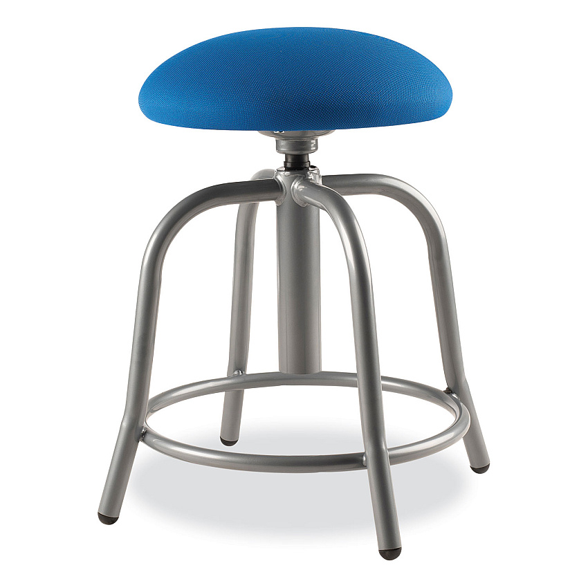 NPS 6800 Series Height Adjustable Fabric Padded Seat Stool, Supports 300 lb, 18" to 25" Seat Height, Cobalt Blue Seat/Gray Base (6825S02)