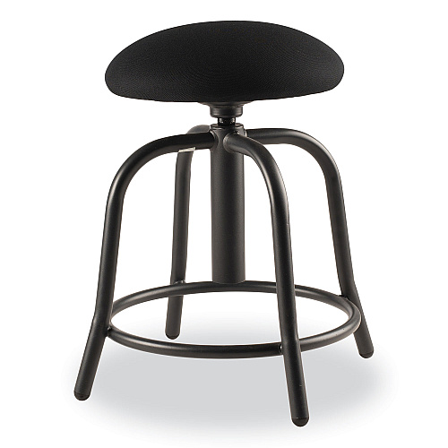 NPS 6800 Series Height Adjustable Fabric Seat Swivel Stool, Supports Up to 300 lb, 18" to 25" Seat Height, Black Seat/Base (6810S10)