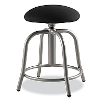 NPS 6800 Series Height Adjustable Fabric Seat Swivel Stool, Supports Up to 300 lb, 18" to 25" Seat Height, Black Seat/Gray Base (6810S02)