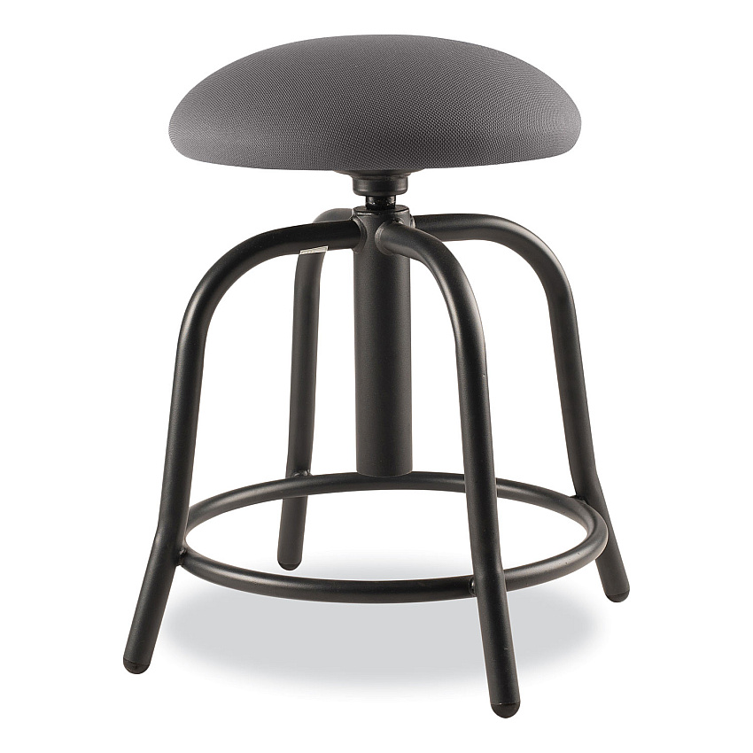 NPS 6800 Series Height Adjustable Fabric Seat Stool, Supports Up to 300 lb, 18" to 25" Seat Height, Charcoal Seat/Black Base (6820S10)