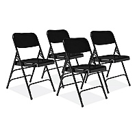 NPS 300 Series Deluxe All-Steel Triple Brace Folding Chair, Supports Up to 480 lb, 17.25