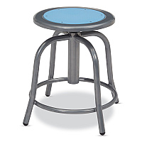 NPS 6800 Series Height Adjustable Metal Seat Stool, Supports Up to 300 lb, 18" to 24" Seat Height, Blueberry Seat, Gray Base (680502)