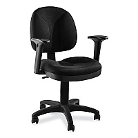NPS Comfort Task Chair with Arms, Supports Up to 300 lb, 19" to 23" Seat Height, Black Seat, Black Back, Black Base (CTCA)