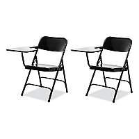 NPS 5200 Series Right-Side Tablet-Arm Folding Chair, Supports 480 lb, 17.25" Seat Height, Black, 2/Carton (5210R)