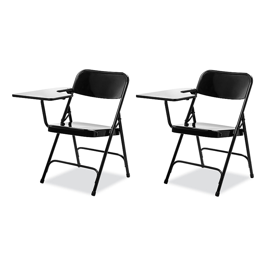 NPS 5200 Series Right-Side Tablet-Arm Folding Chair, Supports 480 lb, 17.25" Seat Height, Black, 2/Carton (5210R)
