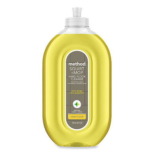 Method Squirt + Mop Hard Floor Cleaner, 25 oz Spray Bottle, Lemon Ginger, 6/Carton (00563CT)