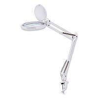 Black &amp; Decker PureOptics LED Magnifying Dimmable Desk Lamp with Clamp Mount, 17"  High, White (VLED600)