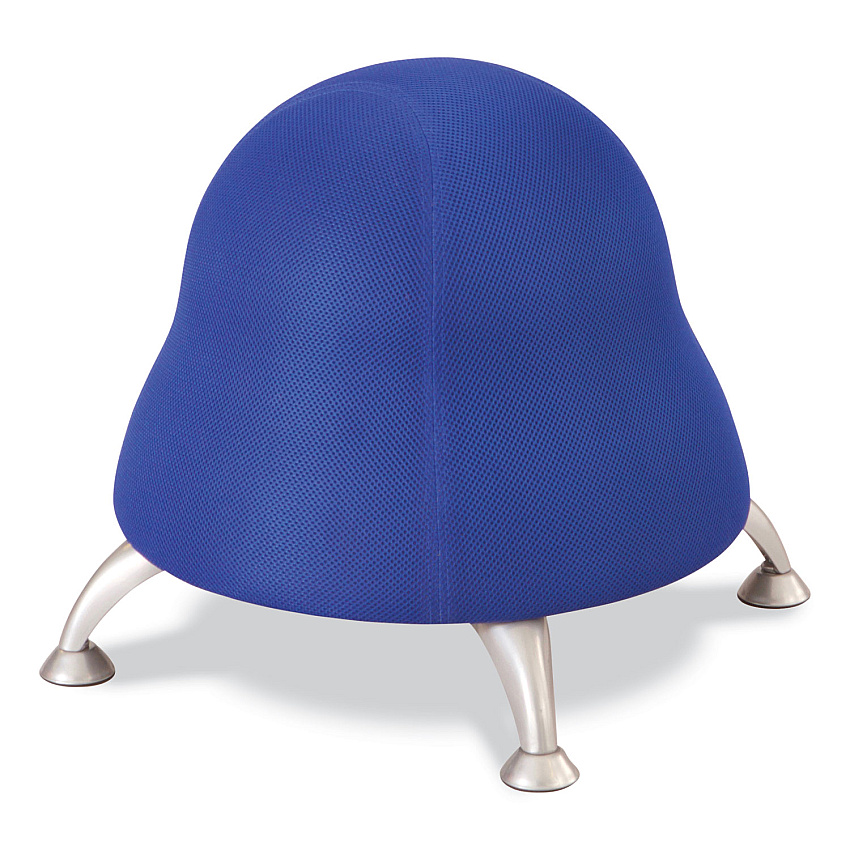 Safco Runtz Ball Chair, Backless, Supports Up to 250 lb, Blue Fabric Seat, Silver Base (4755BU)