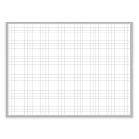 Ghent 1 x 1 Grid Magnetic Whiteboard, 48.5 x 36.5, White/Gray Surface, Satin Aluminum Frame (GRPM321G34)