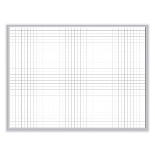 Ghent 1 x 1 Grid Magnetic Whiteboard, 48.5 x 36.5, White/Gray Surface, Satin Aluminum Frame (GRPM321G34)