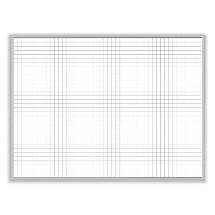 Ghent 1 x 1 Grid Magnetic Whiteboard, 48.5 x 36.5, White/Gray Surface, Satin Aluminum Frame (GRPM321G34)