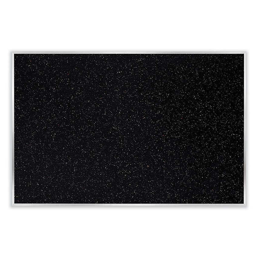 Ghent Satin Aluminum-Frame Recycled Rubber Bulletin Boards, 96.5 x 48.5, Confetti Surface (ATR48CF)