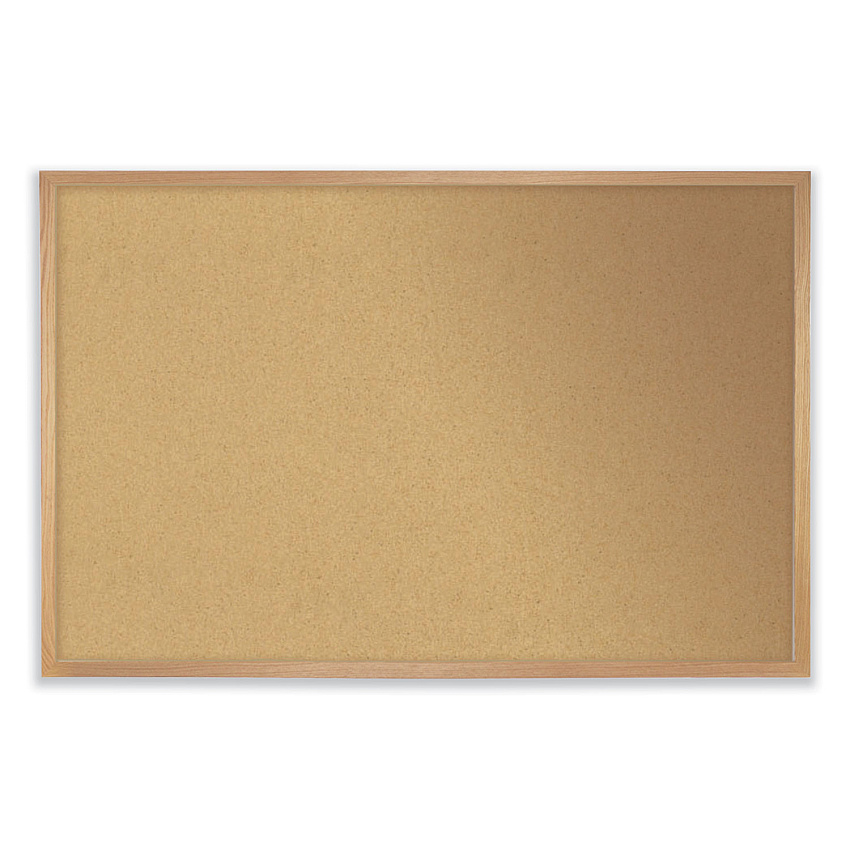 Ghent Aluminum-Frame Natural Corkboard, 36 x 24, Tan Surface, Satin Aluminum Frame (13231)