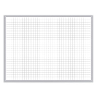 Ghent 1 x 1 Grid Magnetic Whiteboard, 36 x 24, White/Gray Surface, Satin Aluminum Frame (GRPM321G23)