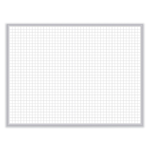 Ghent 1 x 1 Grid Magnetic Whiteboard, 36 x 24, White/Gray Surface, Satin Aluminum Frame (GRPM321G23)