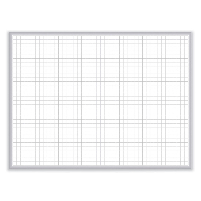 Ghent 1 x 1 Grid Magnetic Whiteboard, 36 x 24, White/Gray Surface, Satin Aluminum Frame (GRPM321G23)