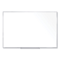 Ghent Non-Magnetic Whiteboard with Aluminum Frame, 72.63 x 48.47, White Surface, Satin Aluminum Frame (M2464)