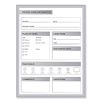 Ghent Patient Room Magnetic Whiteboard, 24 x 36, White/Gray Surface, Satin Aluminum Frame (GRPM311P23)