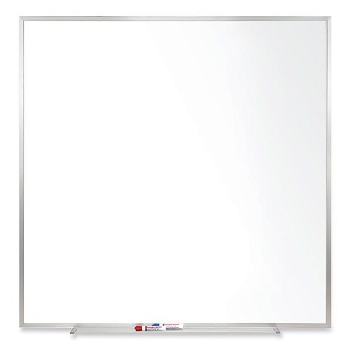 Ghent Magnetic Porcelain Whiteboard with Satin Aluminum Frame, 48.5 x 48.5, White Surface (M1444)