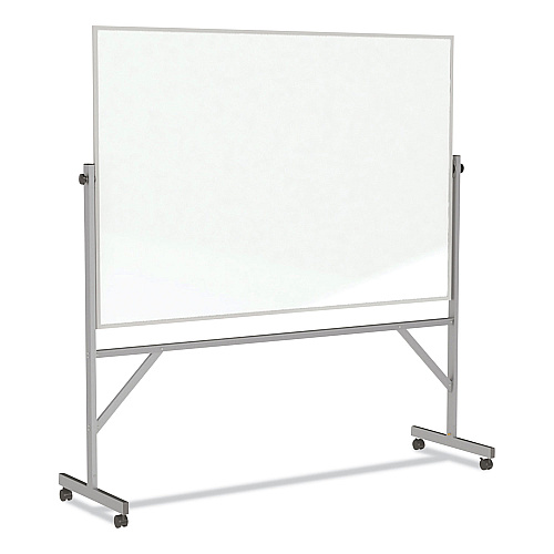 Ghent Reversible Magnetic Porcelain Whiteboard w/Satin Aluminum Frame, 101.25 x 78.25, White Surface (ARM1M148)