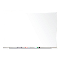 Ghent Magnetic Porcelain Whiteboard with Satin Aluminum Frame, 72.5 x 48.5, White Surface (M1464)