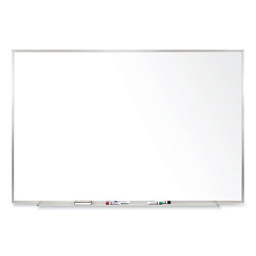 Ghent Magnetic Porcelain Whiteboard with Satin Aluminum Frame, 72.5 x 48.5, White Surface (M1464)