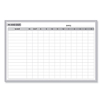 Ghent In/Out Magnetic Whiteboard, 48.5 x 36.5, White/Gray Surface, Satin Aluminum Frame (GRPM301E34)