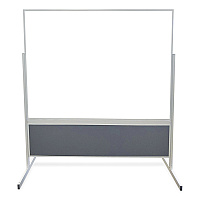 Ghent Double-Sided Magnetic Porcelain Whiteboard, Caramel Vinyl Tackboard with Aluminum Frame, 50.5 x 72.88 (FPM1M164183)